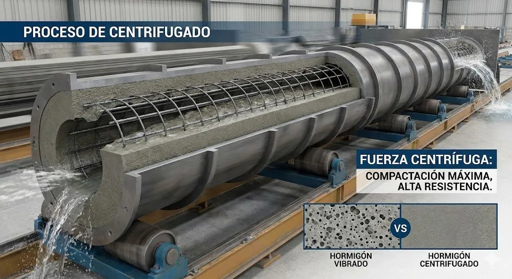 Proceso de Centrifugado de Postes de Concreto